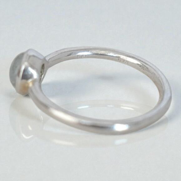 Vintage Sterling Silver 925 Blue Tourmaline Minimalist Stack Ring SIZE 10 - Picture 4 of 8